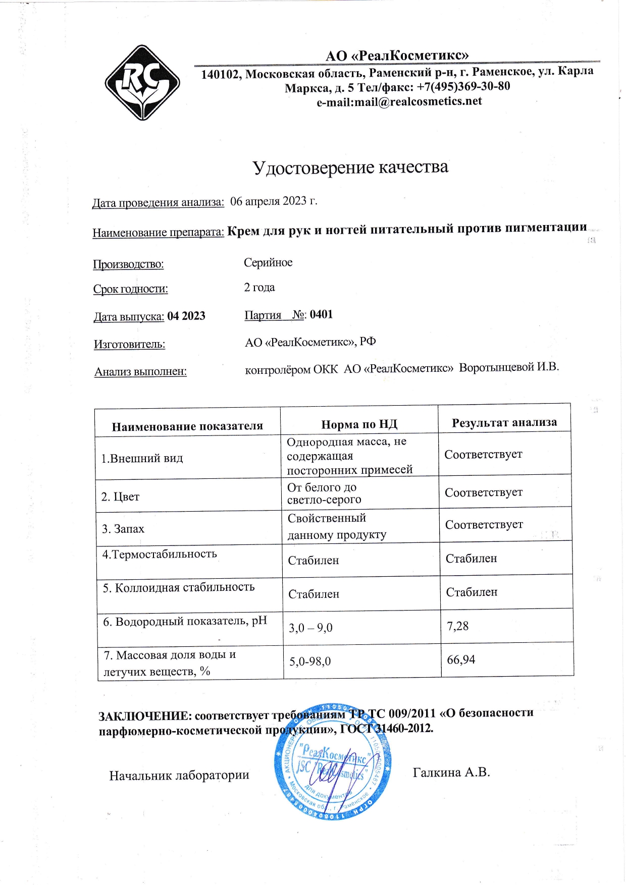 Паспорт №0420230401